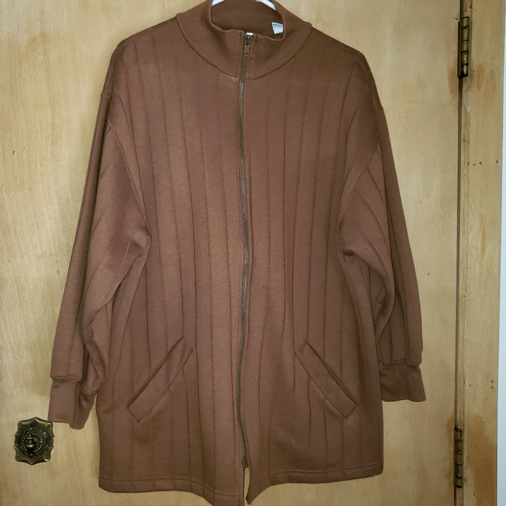 Women's PK Elliot Zip Front Vintage Fleece Brown Jacket